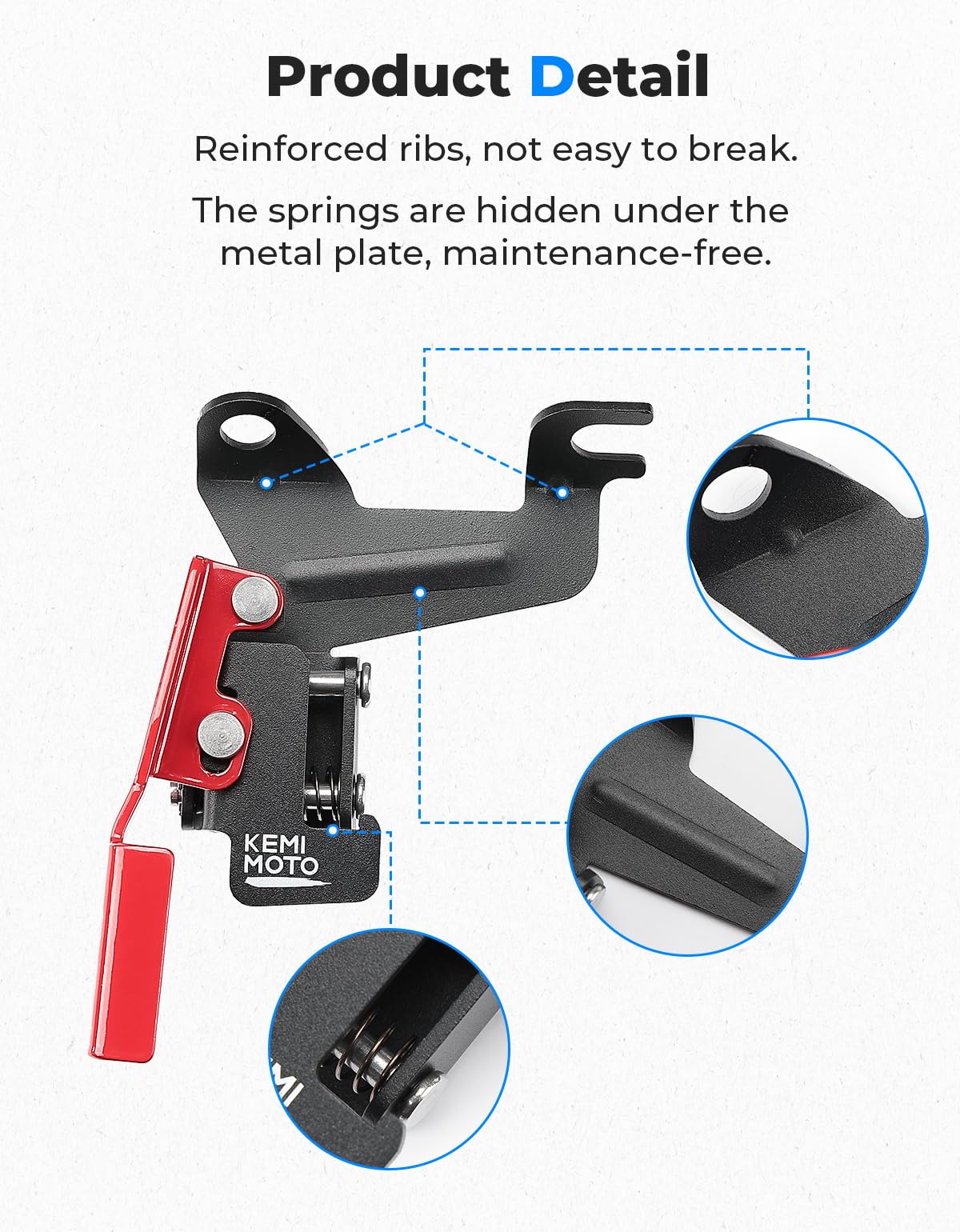 KEMIMOTO red paddle demonstrated for single-foot operation convenience