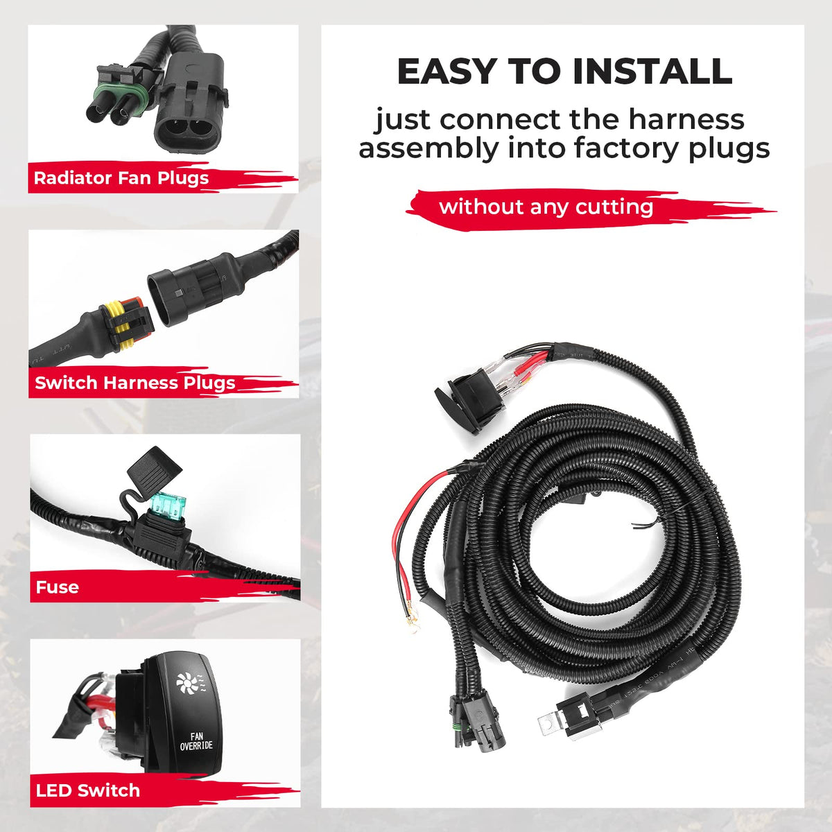 KEMIMOTO relay and wiring detail highlighting durable high-current protection