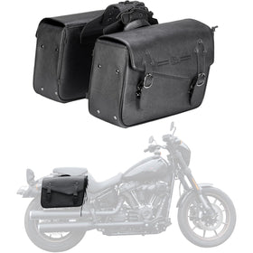 KEMIMOTO front view of saddlebags showing classic styling and neat profile