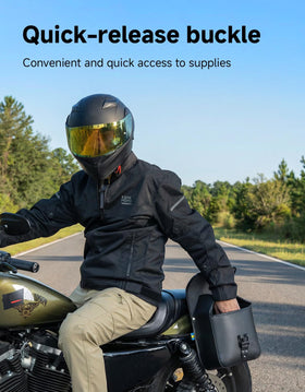 KEMIMOTO saddlebags mounted on motorcycle demonstrating clean fit and compatibility