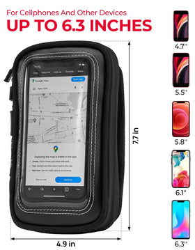 KEMIMOTO phone inside bag next to ruler showing fit and size clarity