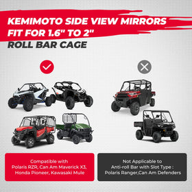 KEMIMOTO mirror held in hand to show size and easy handling for installers