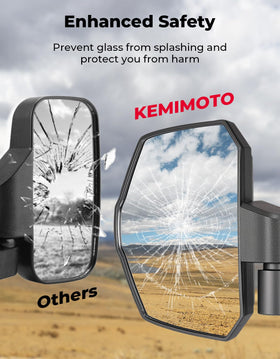 KEMIMOTO mirror next to ruler showing exact dimensions for accurate size reference