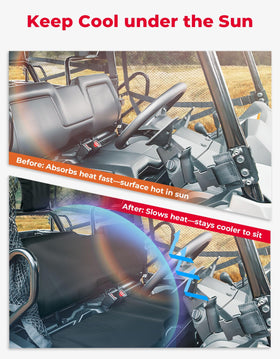 KEMIMOTO seat cover installed on UTV showing protected seating area
