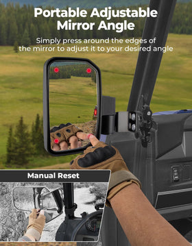 KEMIMOTO thick shatterproof mirror glass detail for clearer rearview