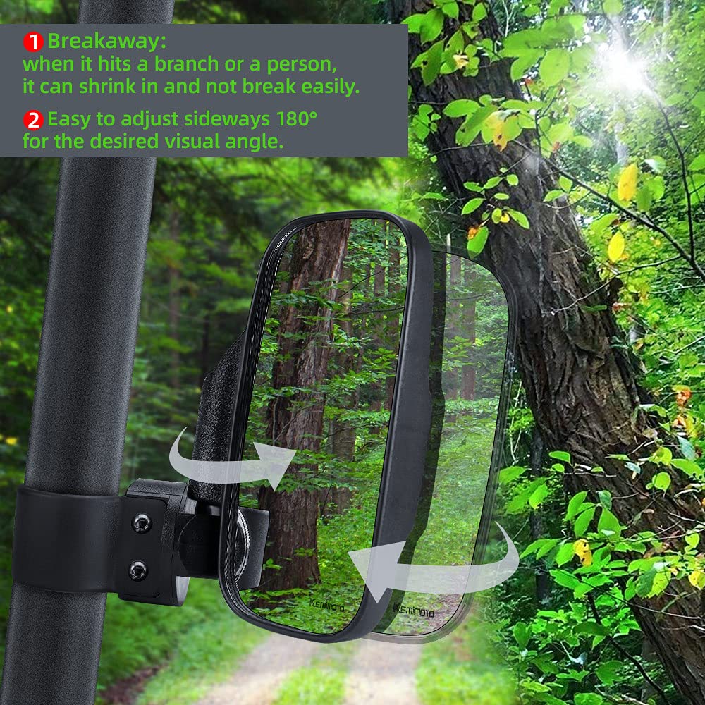 KEMIMOTO side mirror profile with 3.7x7.5 inch dimensions improves vertical view