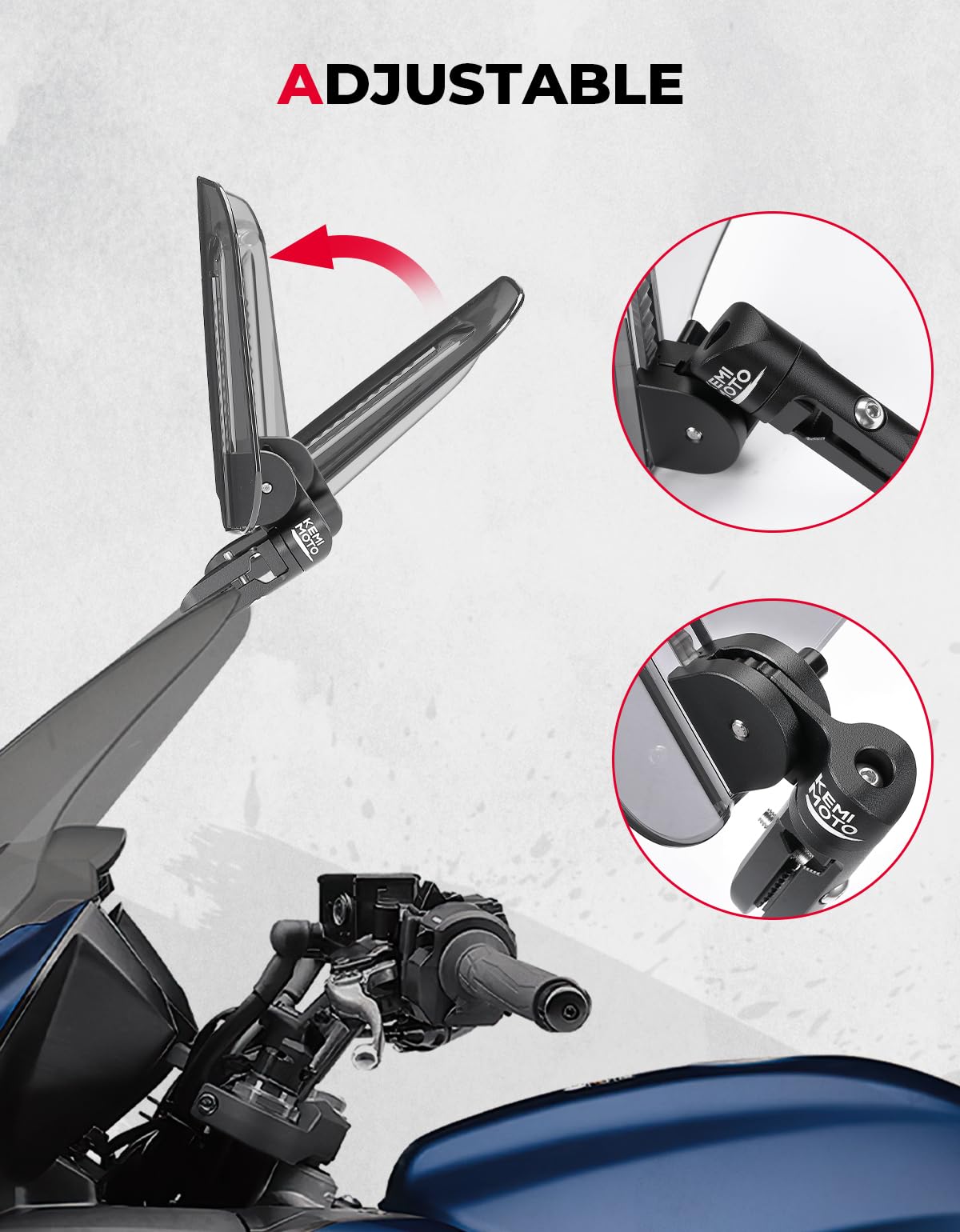 KEMIMOTO side profile at adjusted height showing customizable coverage