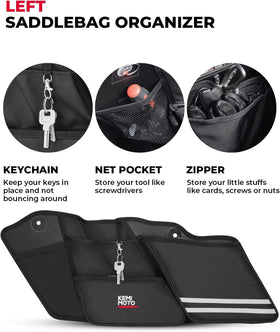 KEMIMOTO side profile inside saddlebag demonstrating precise fit benefit