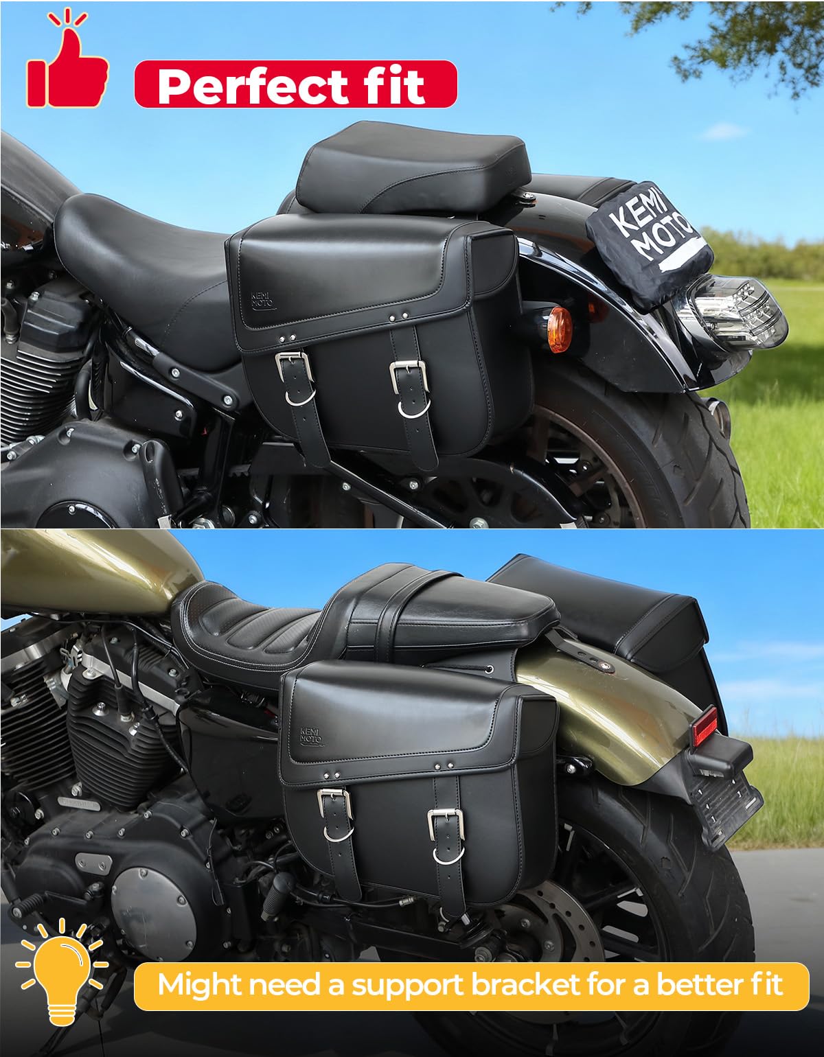 KEMIMOTO side profile showing flap closure for protection against light rain