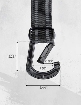KEMIMOTO size comparison against ruler showing 1.5-2.0" fit