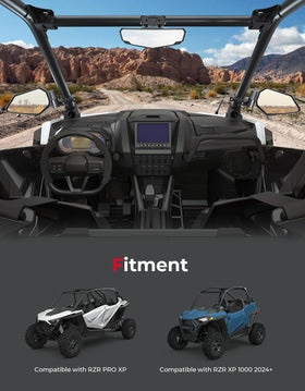 KEMIMOTO mirror size shown next to a hand illustrating compact, durable design