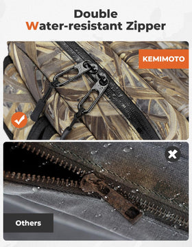 KEMIMOTO straps and anchors fastening bag securely to the fuel tank