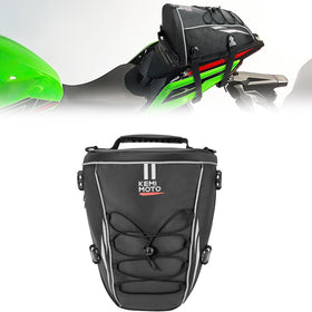 KEMIMOTO tail bag front view showing compact storage and easy access