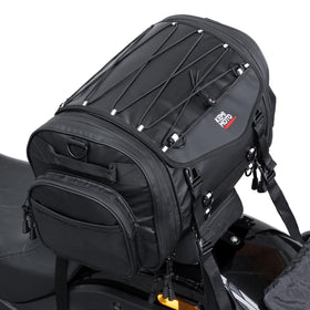 KEMIMOTO tail bag front view showing compact profile and quick access benefit