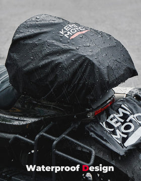 KEMIMOTO sturdy straps and buckles securing bag to rear rack benefit stability