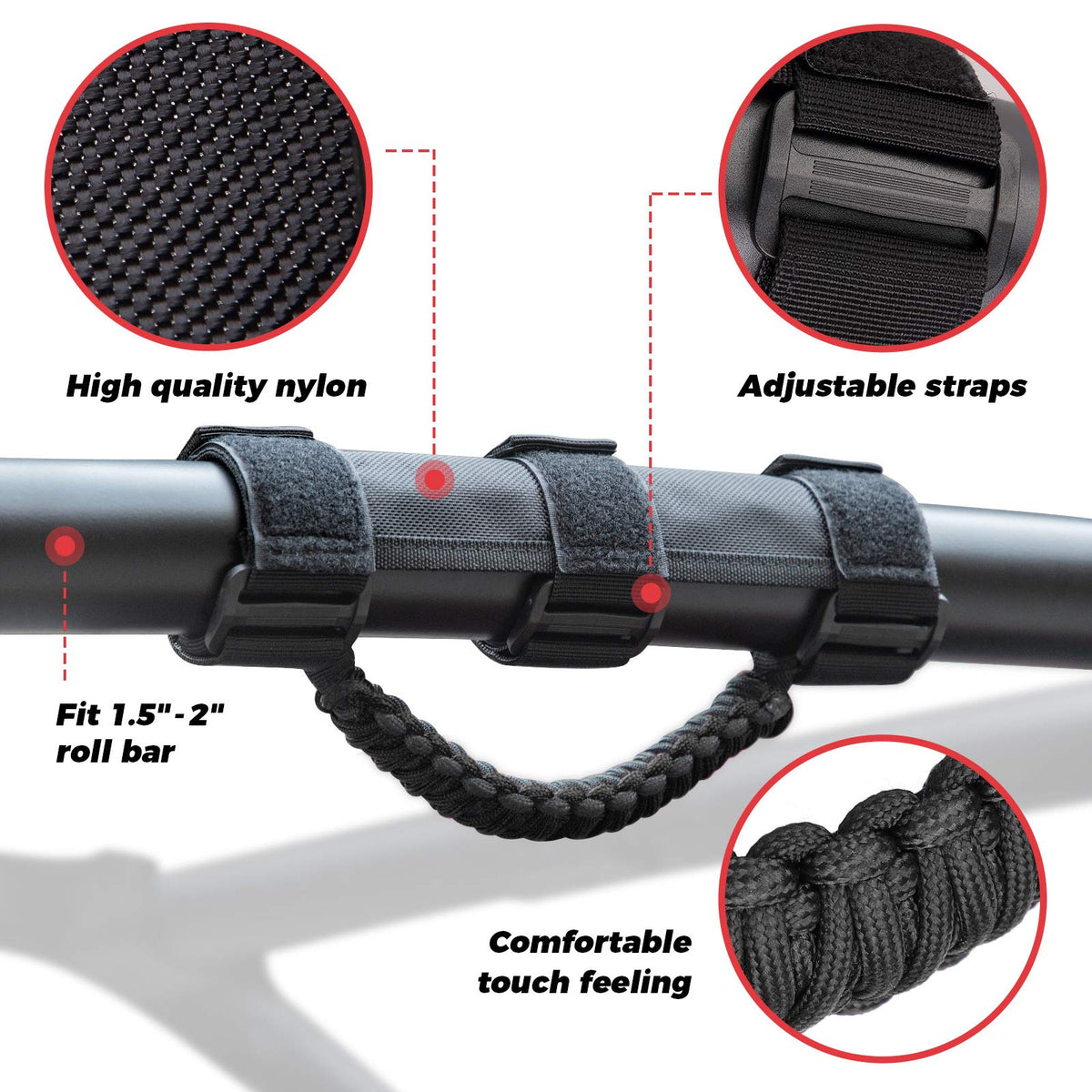 KEMIMOTO triple-strap attachment detail showing non-slip stability