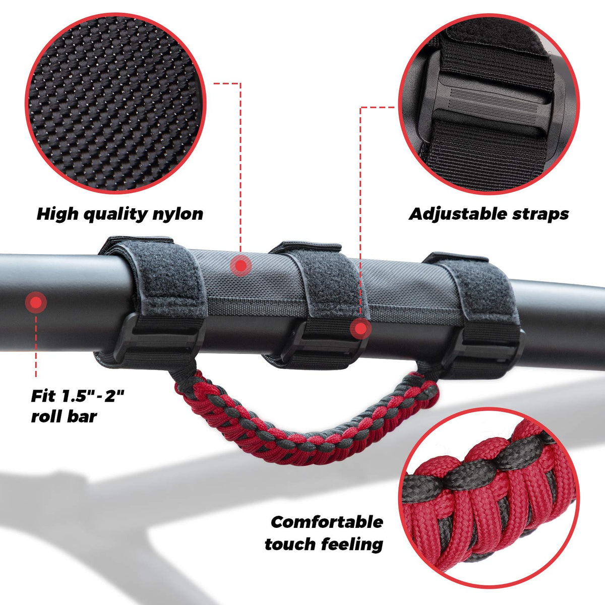 KEMIMOTO triple strap detail for secure, slip-resistant hold