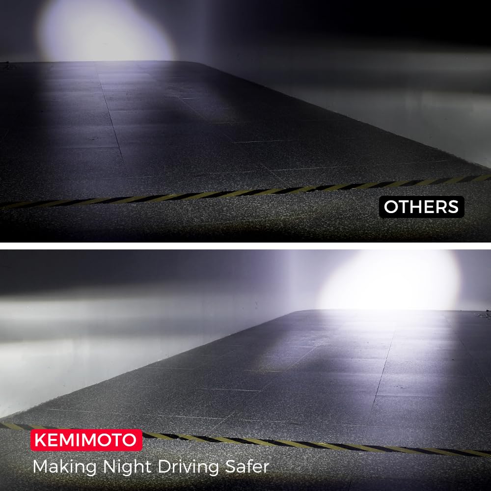 KEMIMOTO headlight with turn signal lit offering clear directional signaling