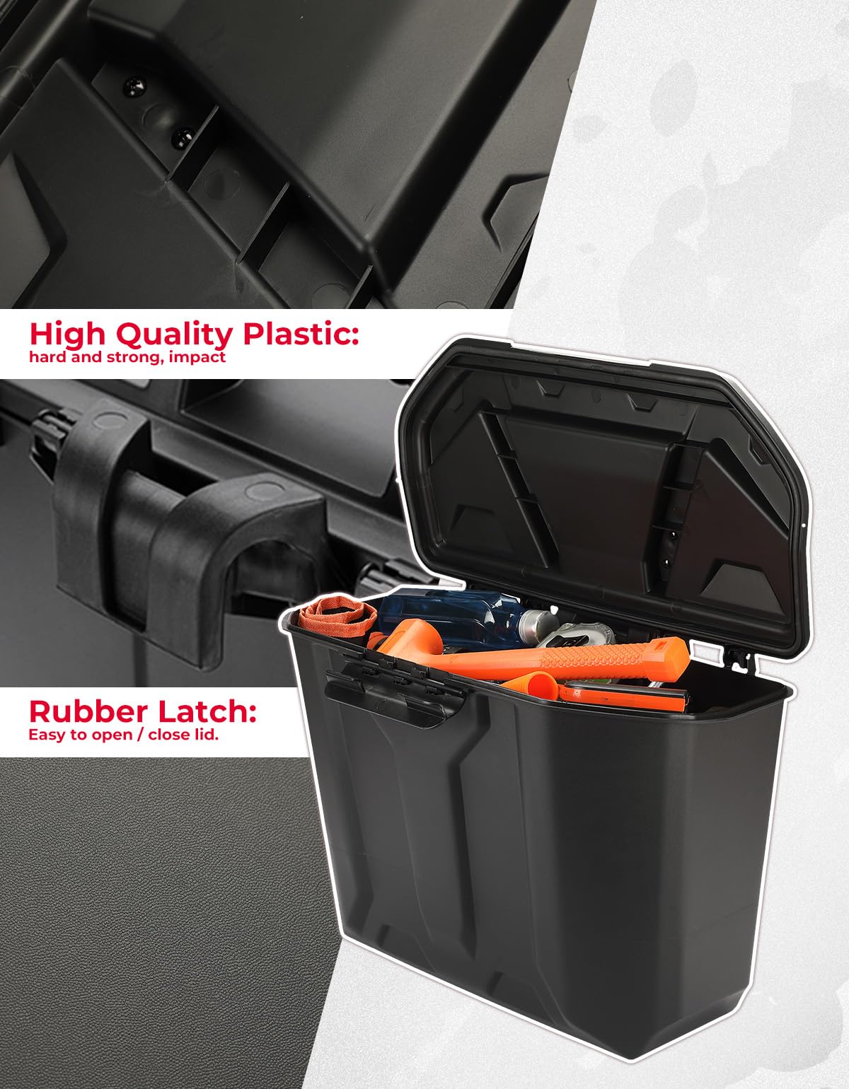 KEMIMOTO bin being rinsed to show waterproof design and easy cleaning