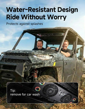 KEMIMOTO water-resistant spray test illustrating IPX6 durability