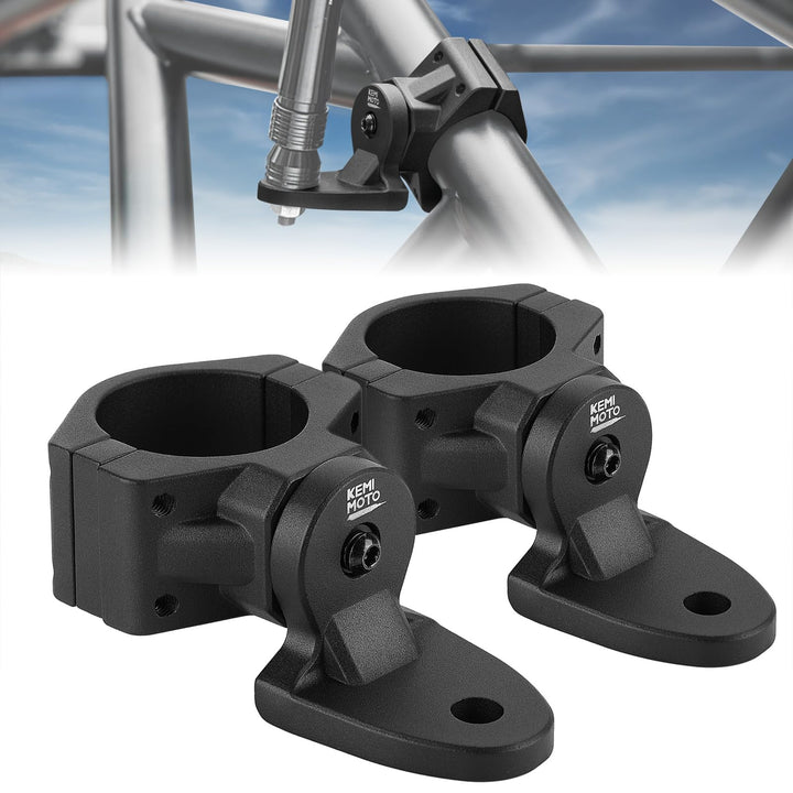 KEMIMOTO front view of whip mount showing clamp and stability benefit