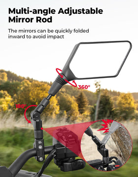 KEMIMOTO wide-view glass angle demonstrating clearer rear visibility benefit