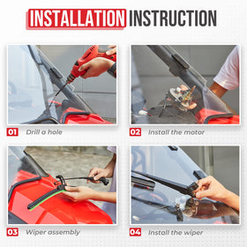 KEMIMOTO arm and 16 inch rubber blade detail for effective wiping