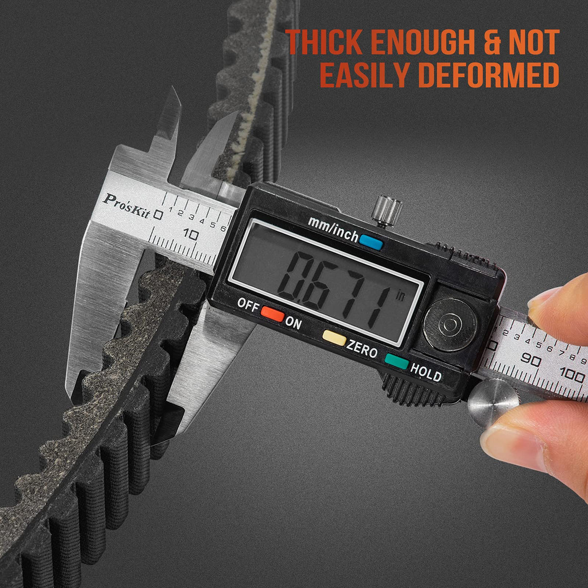 KEMIMOTO belt beside ruler showing correct size for accurate replacement