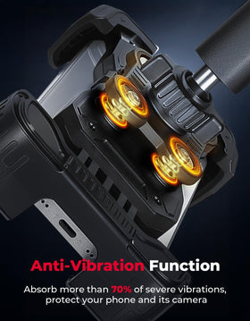 KEMIMOTO X3 closeup of anti-vibration dampener protecting phone