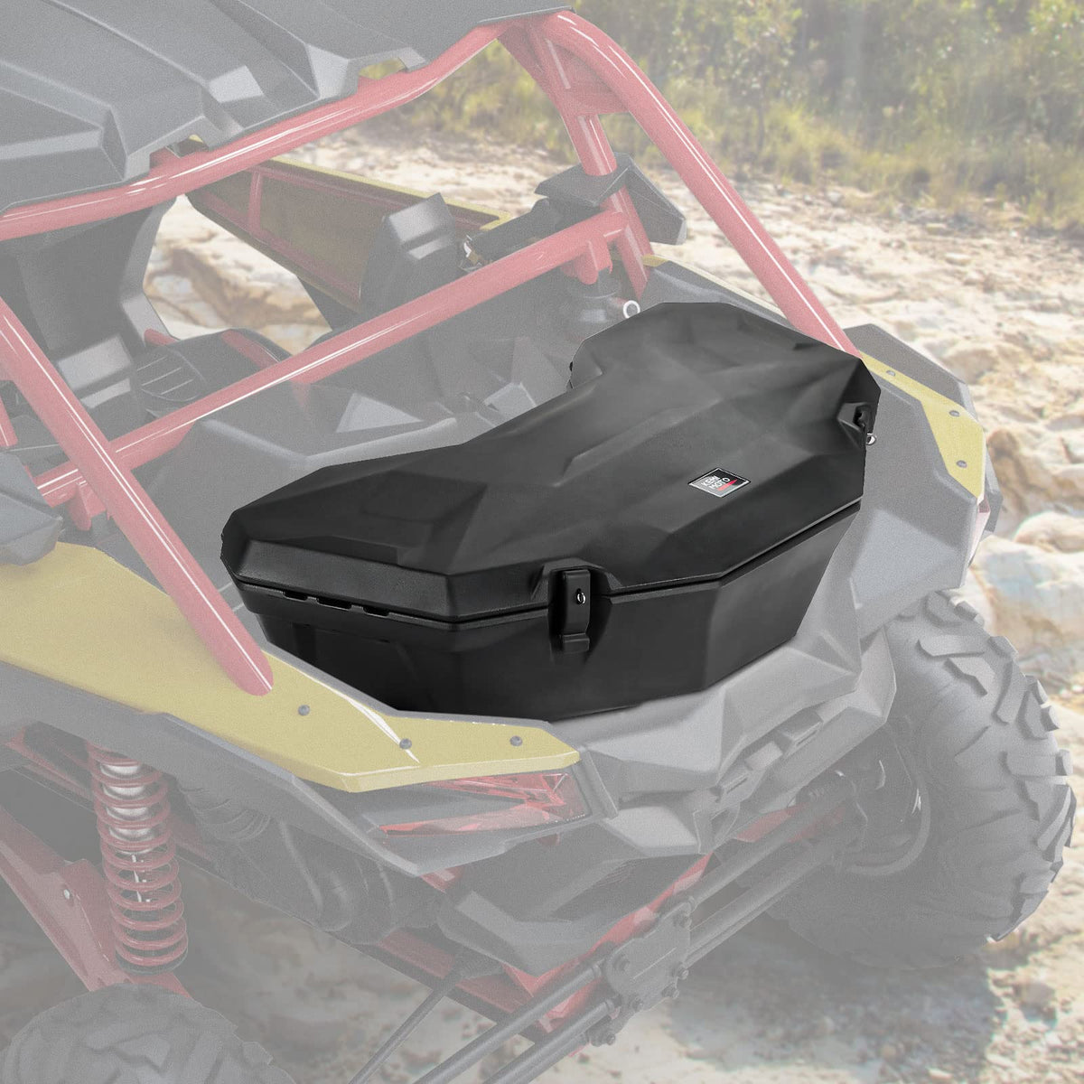 KEMIMOTO front view of X3 bed box showing compact cargo benefit