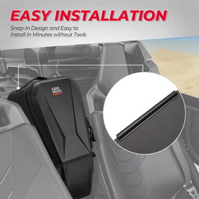 Kemimoto positioned on rear row of 4-door Maverick X3 showing correct fit benefit