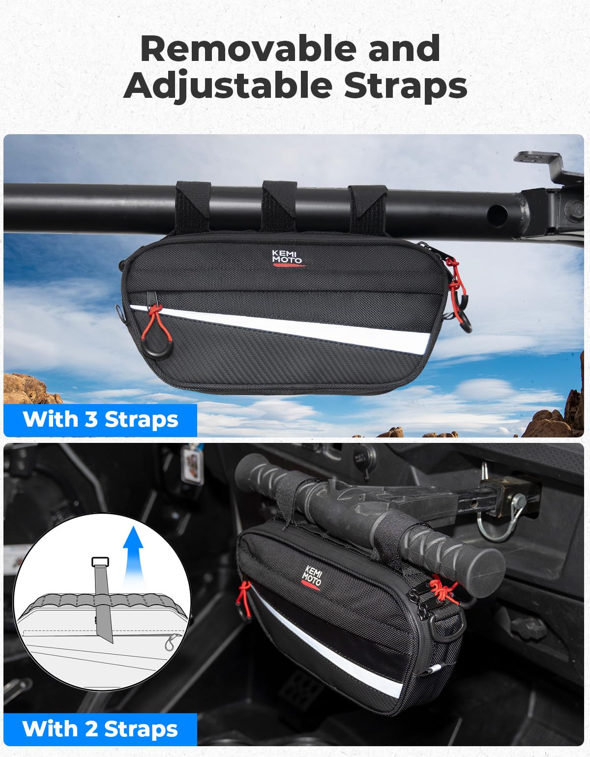 KEMIMOTO zipper and extended pull for easy operation with gloves