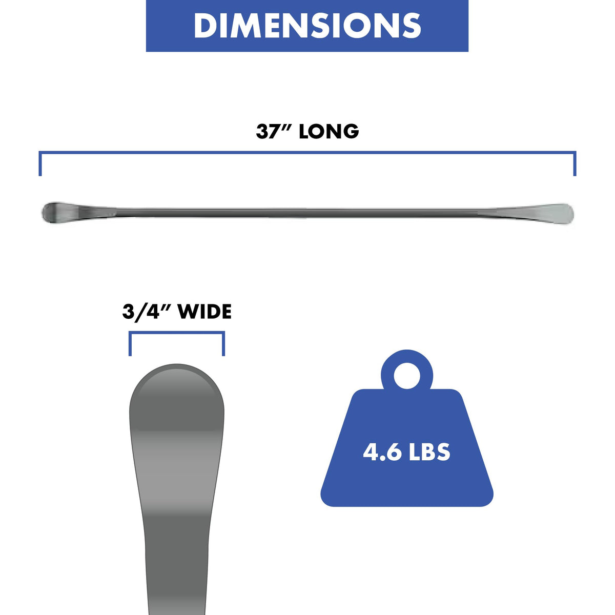 Ken-Tool iron in use on a truck tire demonstrating leverage and safer bead removal
