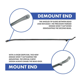 Ken-Tool rounded end closeup highlighting steel finish and rim-protecting shape