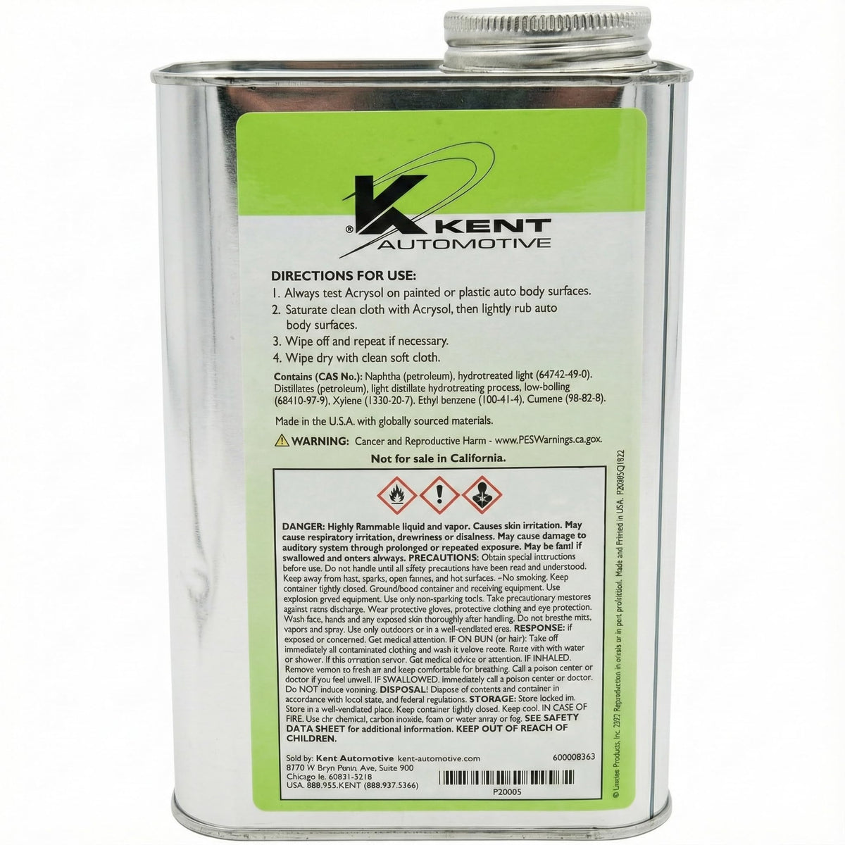 kent acrysol close-up of solvent texture demonstrating fast-acting clean power on contaminants