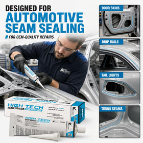 kent automotive sealer being applied to a door skin showing durable, paintable finish