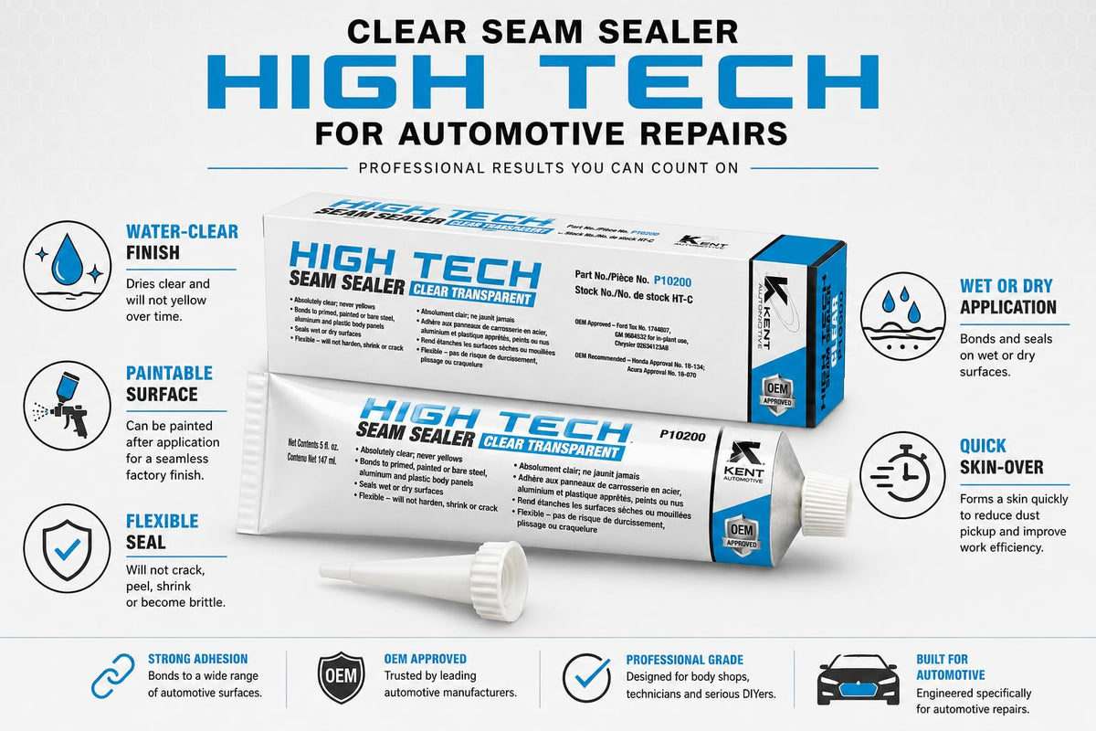 kent automotive close-up of sealer texture demonstrating smooth feathering benefit