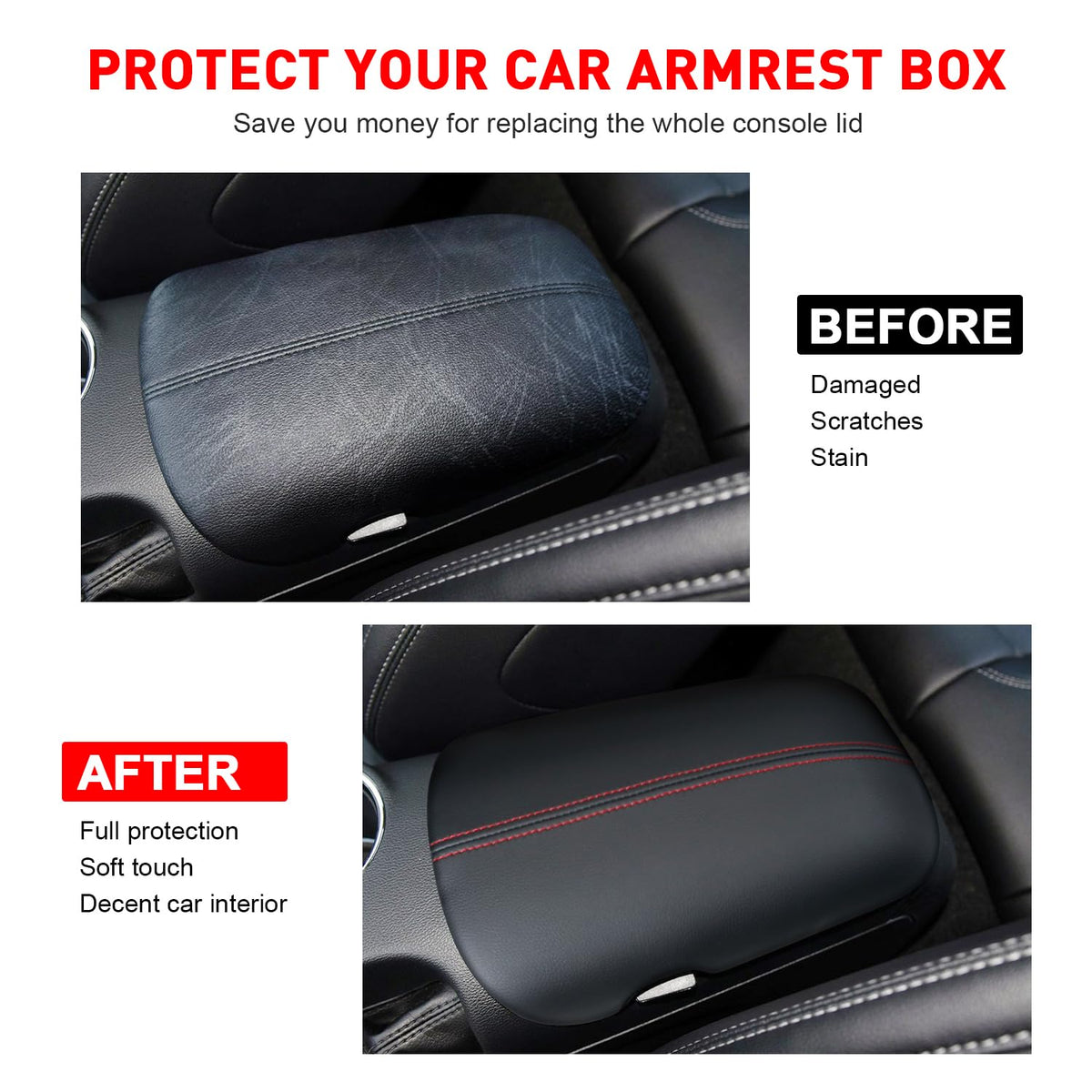 KENTUTO installed on Mustang console demonstrating wrinkle-free fit and usability