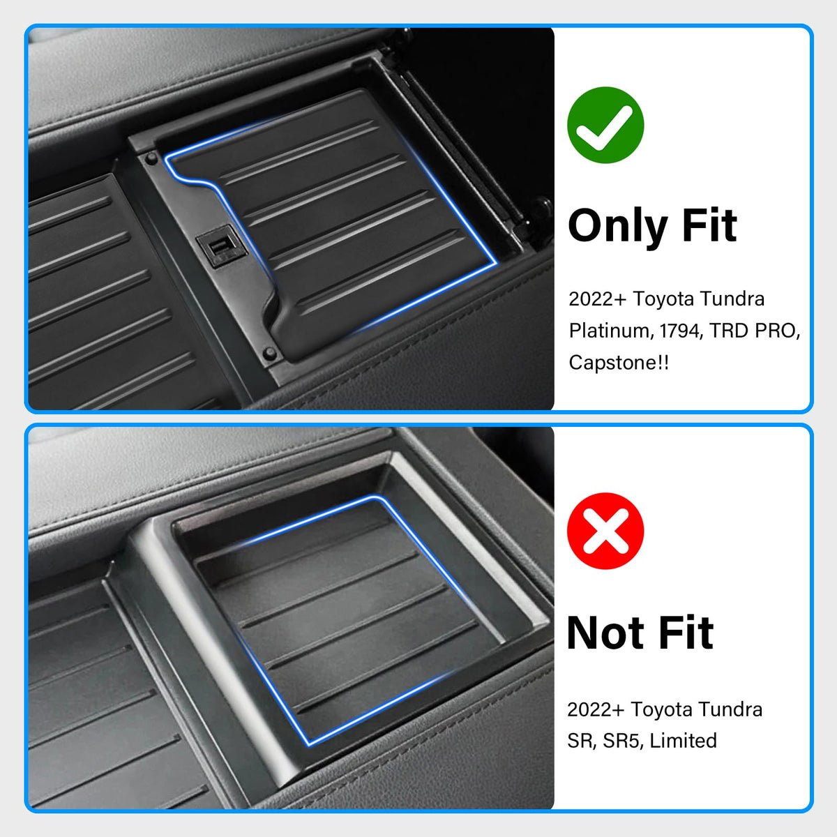 KENTUTO lower compartment insert detail preventing items from shifting