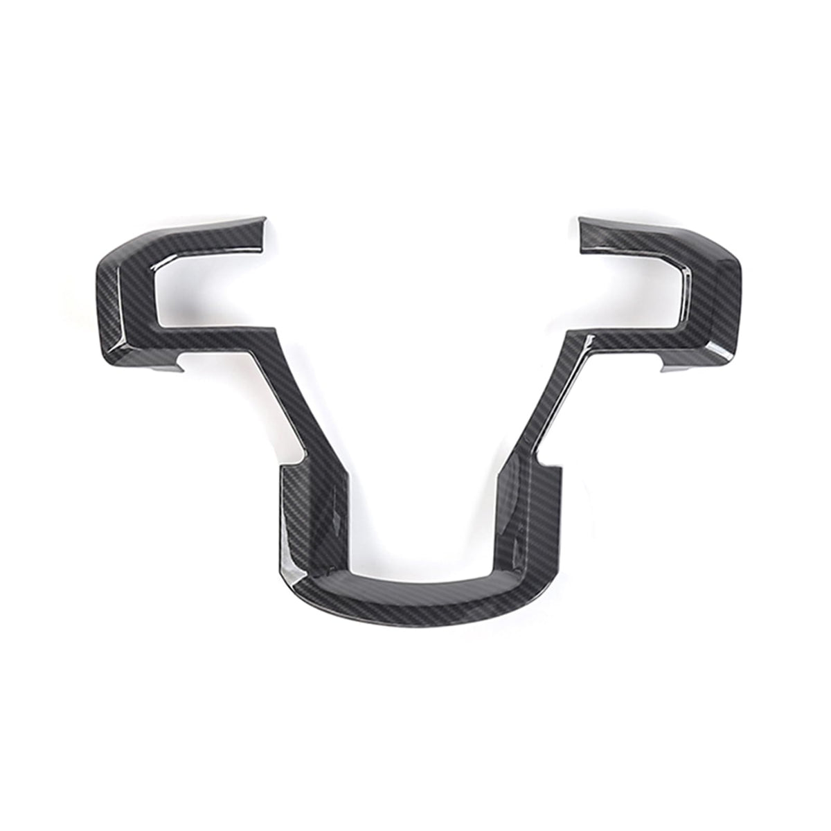 Keptrim front view of steering wheel cover showing sleek carbon fiber look and protection