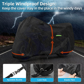 KERANTY fitted on motorcycle demonstrates snug fit and windproof hold