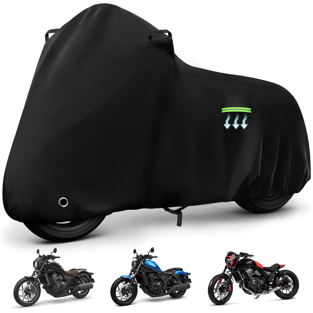 KERANTY front profile on bike showing full coverage and weather protection