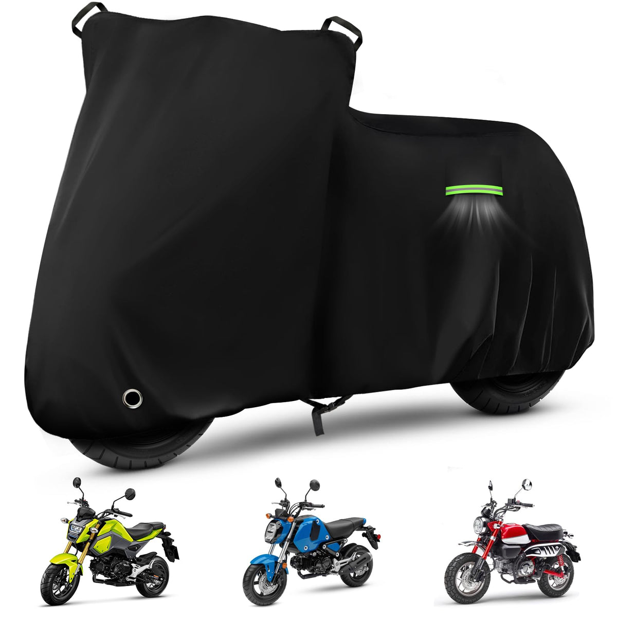 KERANTY front view on Honda Grom showing full coverage and weather protection