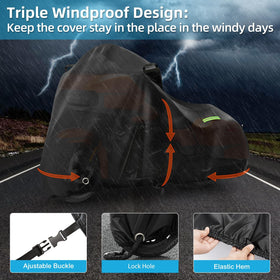 KERANTY windproof buckle and elastic hem secure cover in strong wind