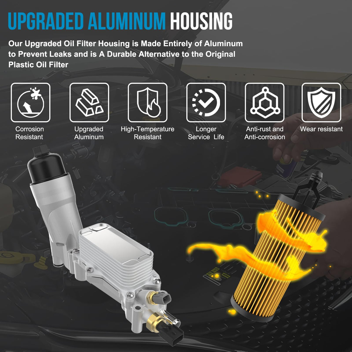 keriolee installed under hood scale comparison demonstrating exact-fit replacement