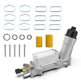 keriolee front view of aluminum oil cooler showing durable construction and fit