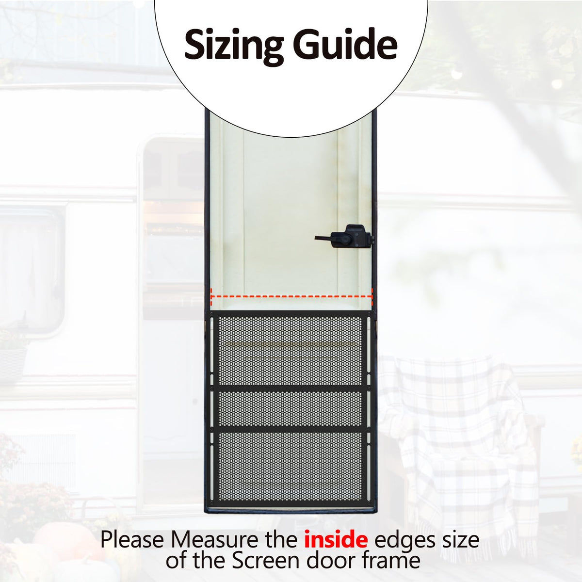 Kessainely scale comparison beside RV door frame illustrating size fit