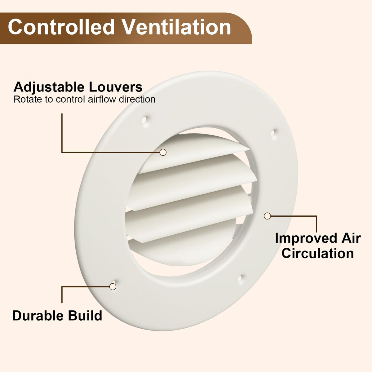 Ketofa vent with included screws on table showing quick installation readiness