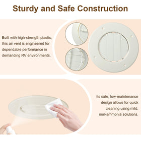 Ketofa low-profile vent installed flush in ceiling showing minimal protrusion