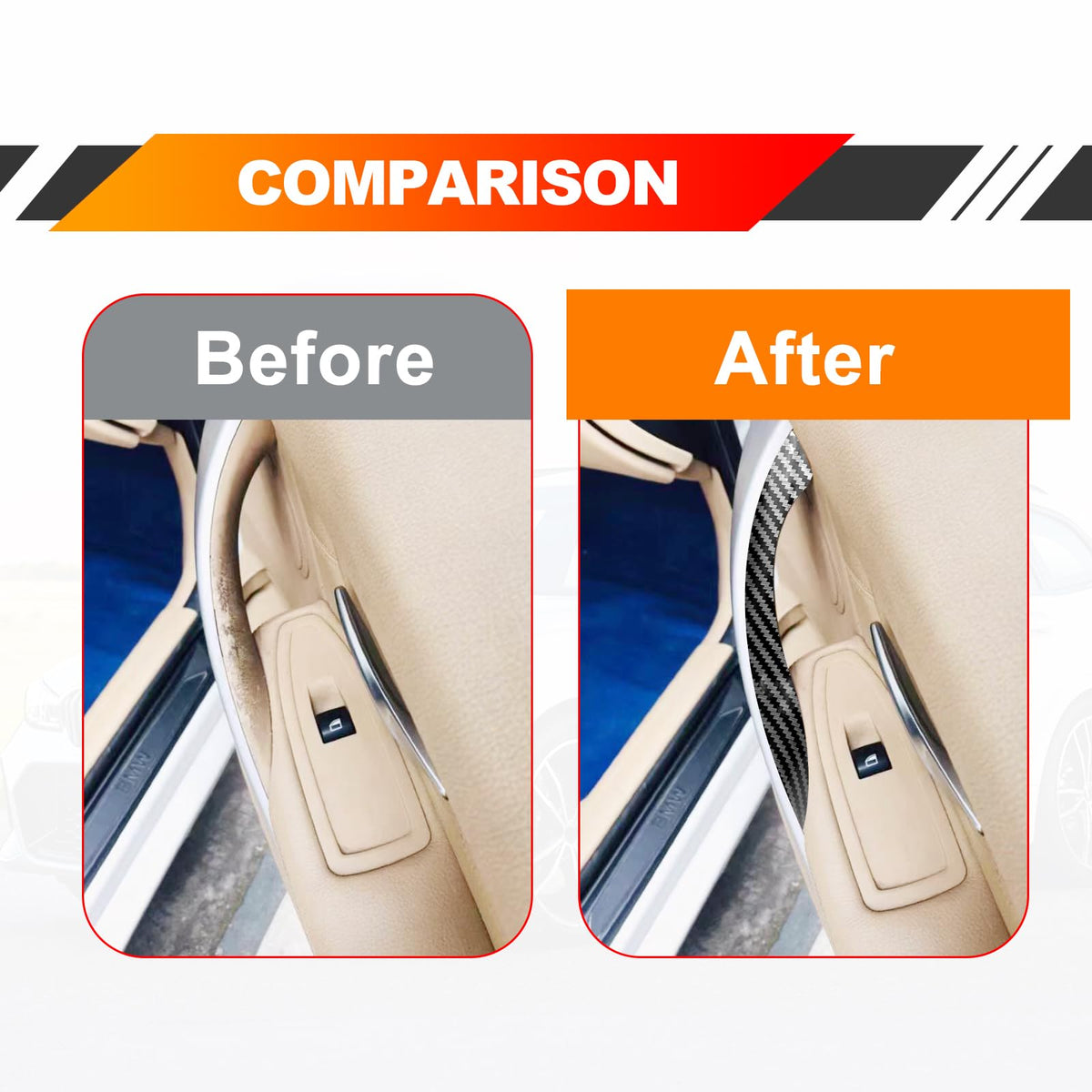 KEVWR lifestyle shot on BMW exterior showing upgraded door styling